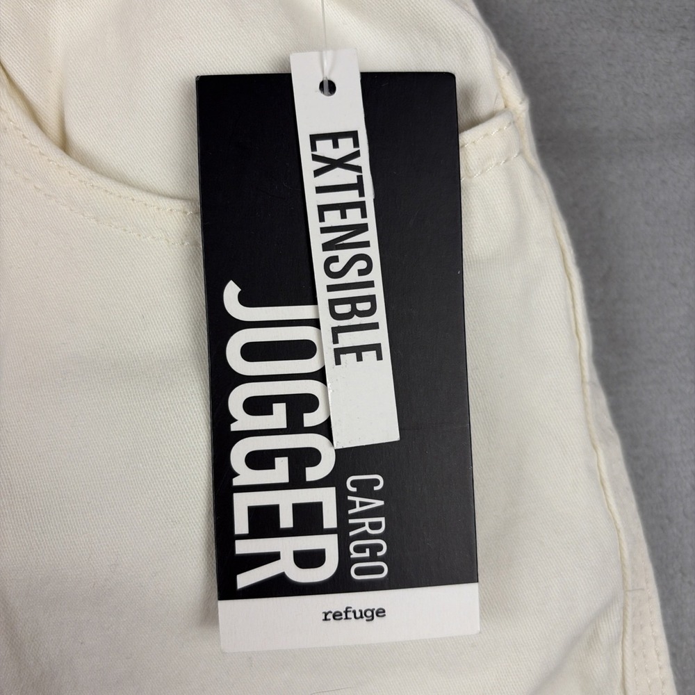 Refuge Cargo Jogger Pants Womens Size M Off-White Cream Extensible Twill 17-360 - Picture 3 of 10